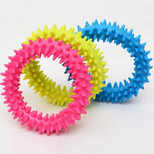 Dog Chew Toy Spiky Circle Ring Dog Bite - Training Chew Molar Toy Cleaning Tooth Pet Supply