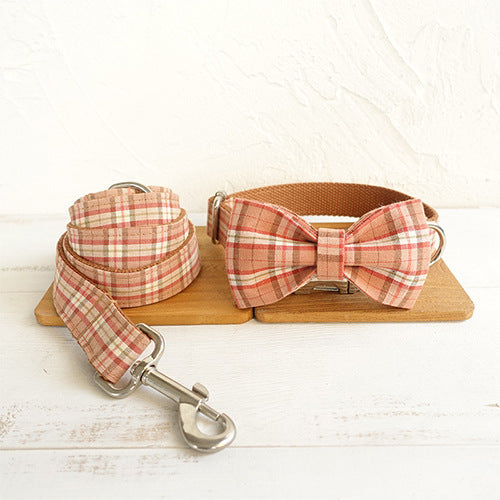 Bowtie dog leash set