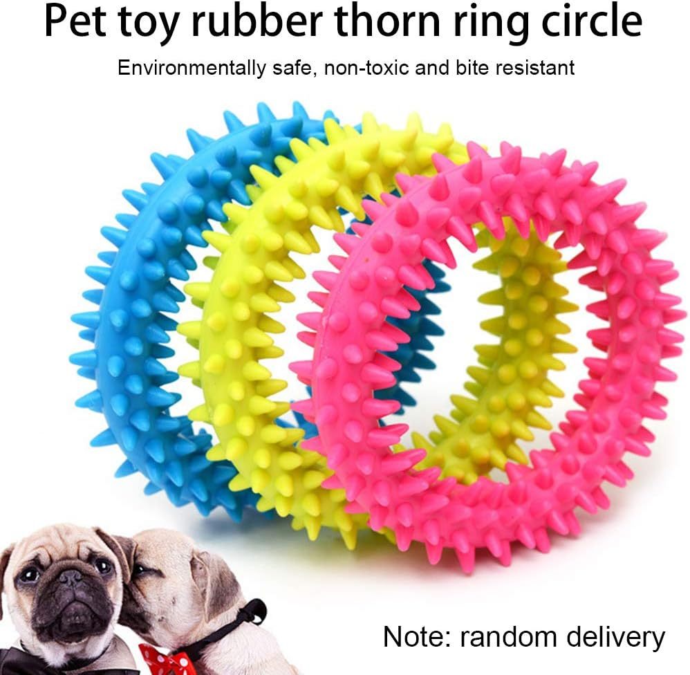 Dog Chew Toy Spiky Circle Ring Dog Bite - Training Chew Molar Toy Cleaning Tooth Pet Supply