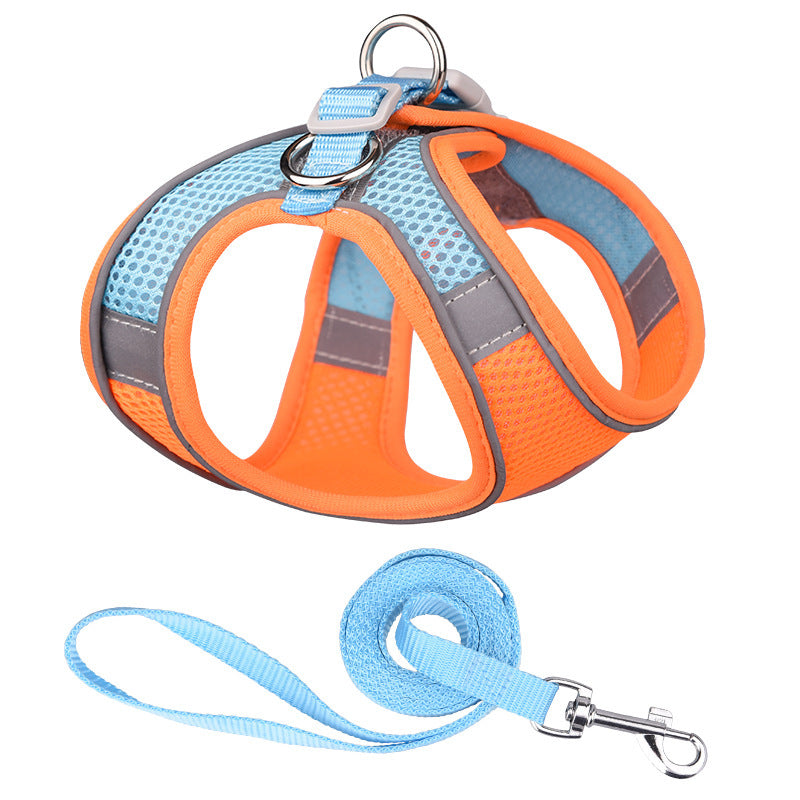 Vest-style Pet Harness Reflective Breathable Dog Hand Holding Rope Leash