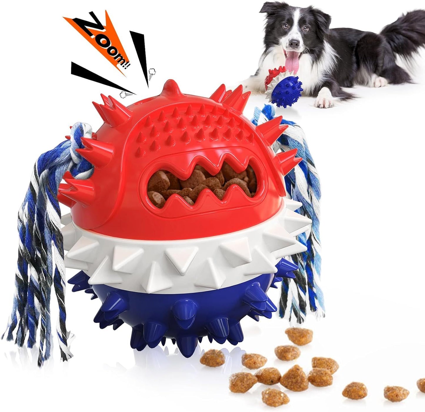 Squeaky Dog Toys For Aggressive Chewers Tough Dog Chew Toys For Large Medium Dogs Indestructible Dog Toy To Keep Them Busy Treat Dispensing Dog Toys For Boredom Enrichment