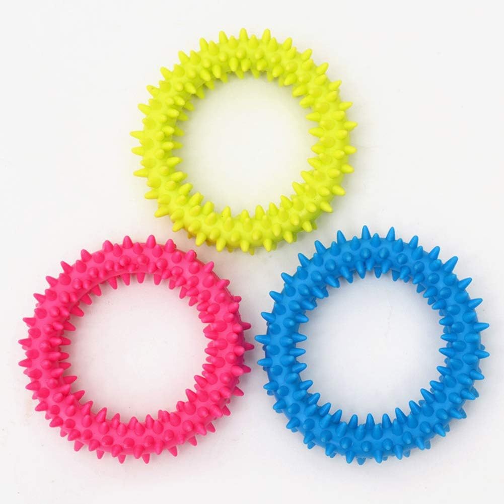 Dog Chew Toy Spiky Circle Ring Dog Bite - Training Chew Molar Toy Cleaning Tooth Pet Supply