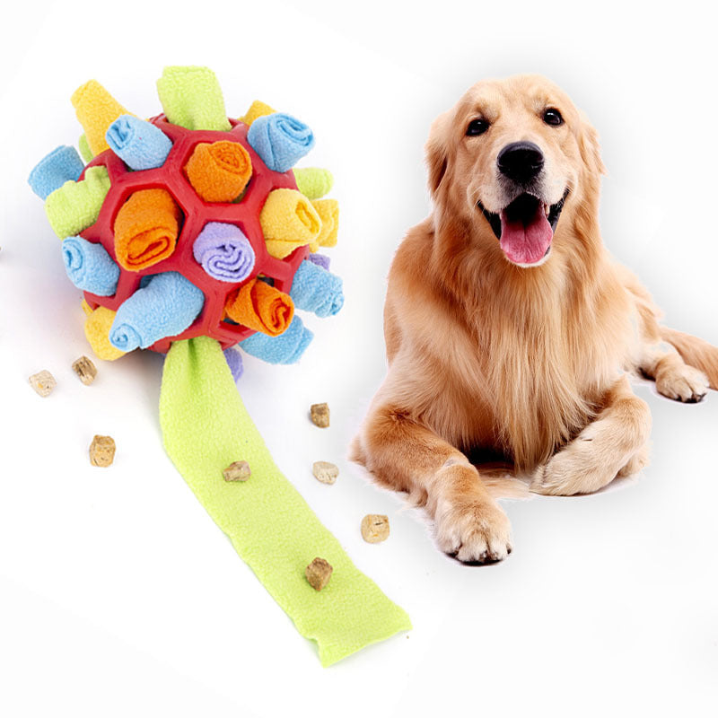 Pet Dog Sniff & Snack Puzzle Ball  Snuffle Ball Canine Enrichment Nose Pad Toys