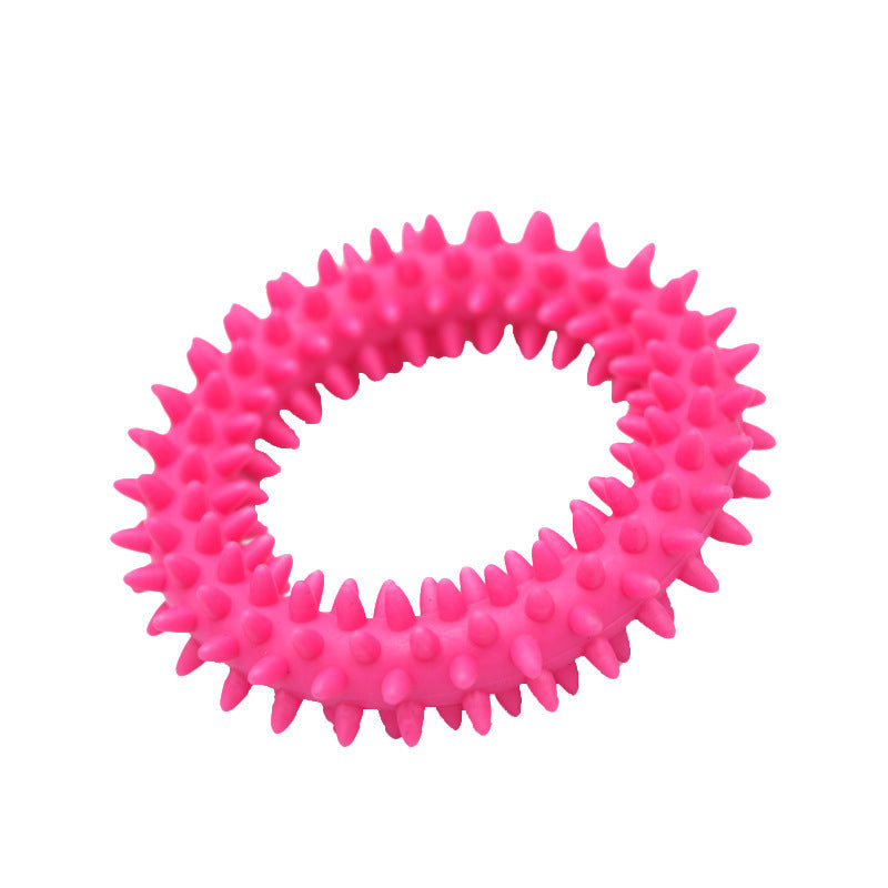 Dog Chew Toy Spiky Circle Ring Dog Bite - Training Chew Molar Toy Cleaning Tooth Pet Supply