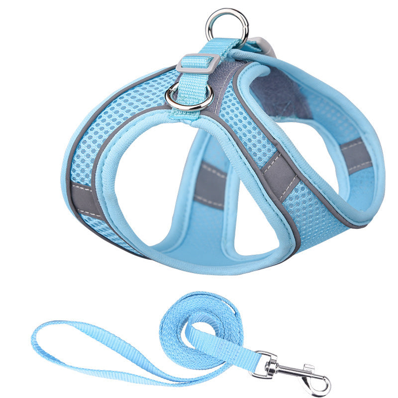 Vest-style Pet Harness Reflective Breathable Dog Hand Holding Rope Leash